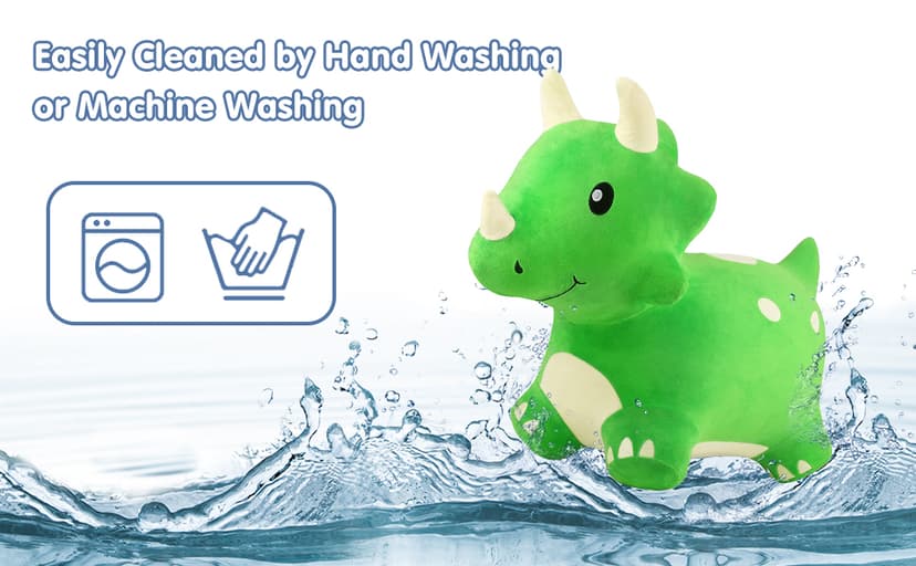 Outside Inflatable Riding Plush Triceratops Bouncing Horse Hopping Toy, Cool Birthday Gifts Age 2 3 4 5 6 Year Old Boy Girl Bouncy Pals Toddler Dinosaur Hopper Toy, Kids Outdoor Ride on Bounce Animal B09B1QZLXW