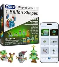 TOSY Magnet Fidget Spinner Mini - 8 Blocks, 3 in 1 Toy: Transformable Fidget Spinner, Infinity Cube, 2x2 Puzzle Cube, Christmas Stocking Stuffers Gift for Kids/Adults, STEM Sensory Stress Relief Toy