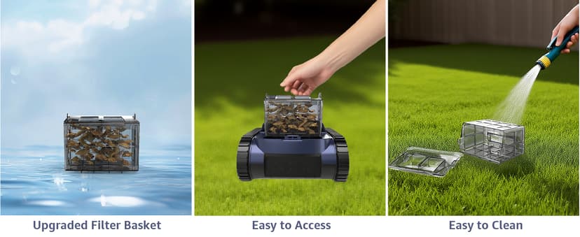 (2025 New) Cordless Robotic Pool Cleaner, Robotic Pool Vacuum for Inground Pools, Floor, Wall, Waterline and Drain Cleaning, 180 min Battery Life for Pool Up to 2150 Sq.ft