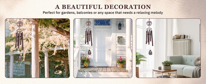 Golden Anniversary Keepsake for Parents, Husband, Wife, Couples, Friends, Tree of Life Wind Chime 37 in Garden Decor SteadStyle 50th Anniversary Wind Chime, Happy 50th Wedding Jubilee Gifts B0FHH4GHX5