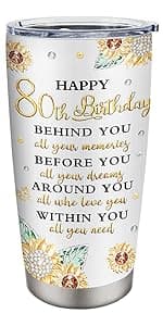60th Birthday Gifts for Women Tumbler 20oz, Happy 60th Birthday Decorations, 60 Year Old Gifts for Women/Her/Mom/Grandma