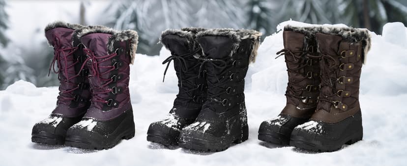 mysoft Women's Snow Boots Warm Insulated Faux Fur Lined Waterproof Mid-Calf Winter Boots