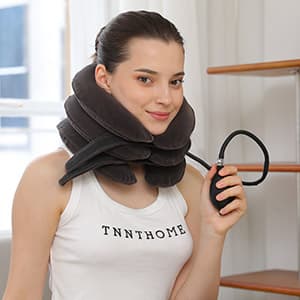 S Cervical Neck Traction Device for Instant Neck Pain Relief - Inflatable & Adjustable Neck Stretcher Neck Support Brace, Neck Traction Pillow for Home Use Neck Decompression