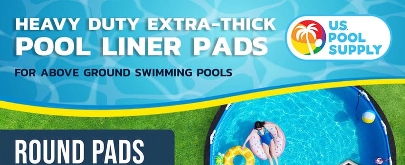 U.S. Pool Supply Ground Shield 12-Foot Round Heavy Duty Pool Liner Pad for Above Ground Swimming Pools - Protects Pool Liner, Prevents Punctures, Weed Barrier, Eco-Friendly Fabric - Extends Liner Life