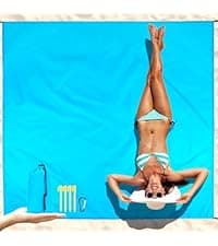 Fammart Mesh Beach Bag, Large Beach Tote with Zipper Pocket, Toys Pool Bag for Family Travel Vacation Cruise Essentials