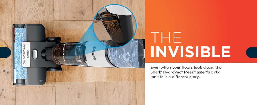 Shark | Wet Dry Vacuum Cleaner | Vacuum and Mop Combo | HydroVac MessMaster | 3-in-1 Self-Cleaning + Powerful Suction | 2 Brushrolls & 2 Solutions Included | Hardwood Floor & Area Rug Cleaner | AW261