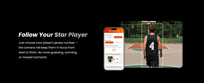 XbotGo Chameleon AI Auto Sports Action Camera - 4K 60FPS Soccer Camera and Basketball Tracking Camera for Team Sports, Live Streaming, No Subscription, Works with iOS & Android (Lava Graphite)