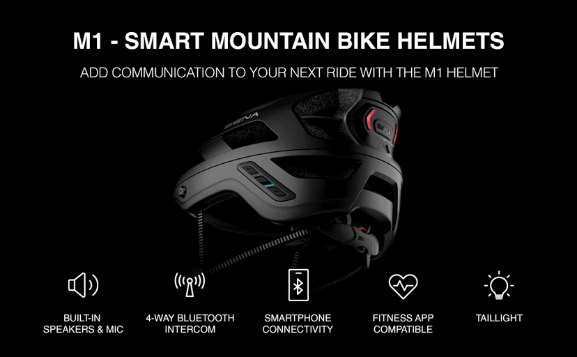 Sena M1 / M1 EVO Bluetooth and Mesh Intercom Smart Communications Mountain Bike Helmets