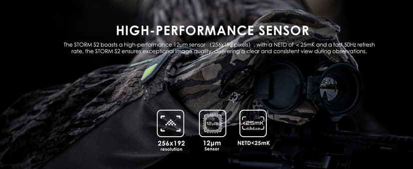 RIX Storm Thermal Imaging Rifle Scope for Hunting – High-Sensitivity Thermal Scope with Advanced Thermal Optics, NETD<25mK, 50Hz, Waterproof & Lightweight