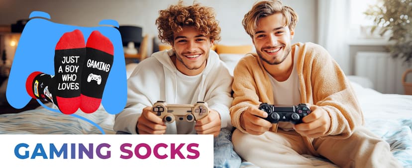 HAPPYPOP Gaming Gifts Teen Boys - Baseball Hockey Football Basketball Gaming Socks for Men