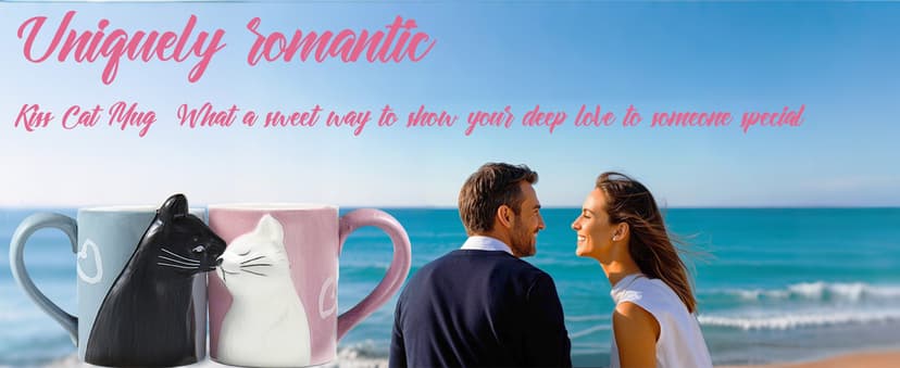 Couple Gifts Cute Kissing Cat Mug Matching Couples Stuff Ceramic Coffee Mugs for Wedding Gifts Anniversary Valentines Engagement Gifts for Couples Cat Lovers 12oz B07MQCGDH6