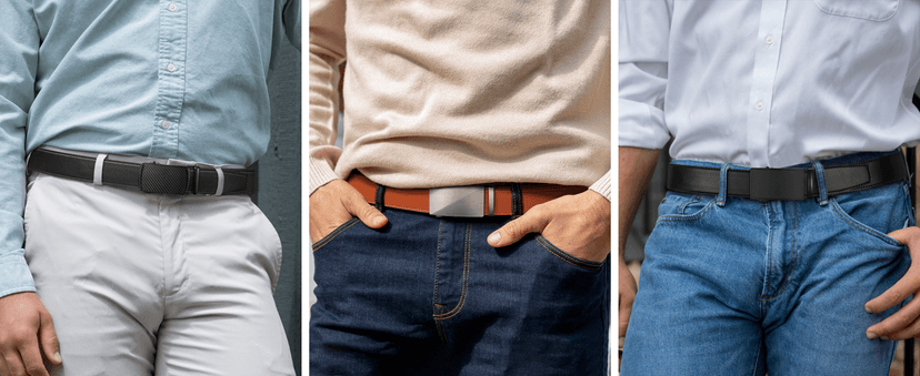 Zitahli Ratchet Belt for Men - 2 Packs Leather Mens belt For Gift Men Dress and Casual,Trim to Fit