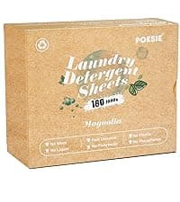 Poesie Laundry Detergent Sheet Sage Breeze Scent 160 Count Washer Sheets Detergent for Travel RV Trip Camping Home Dorm