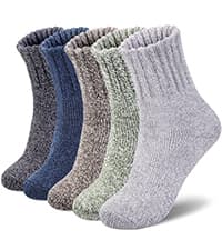Senker Fashion Womens Wool Socks, Stocking Stuffers Gifts for Women Men Warm Soft Crew Boot Sock for Winter Hiking