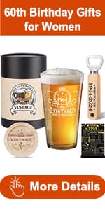 60th Birthday Gifts for Women Canvas Tote Bag Travel Gear, Unique 60 Years Old Gifts for Her Wife Sister Mom Aunt Friends, Vintage N60 Handbag & Cosmetic Bag & Back in 1965 Poster