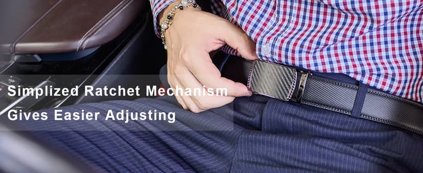 VATAN Men's Belt Leather Ratchet Belt for Men Dress Casual Every Day with Adjustable Buckle, Trim to Fit