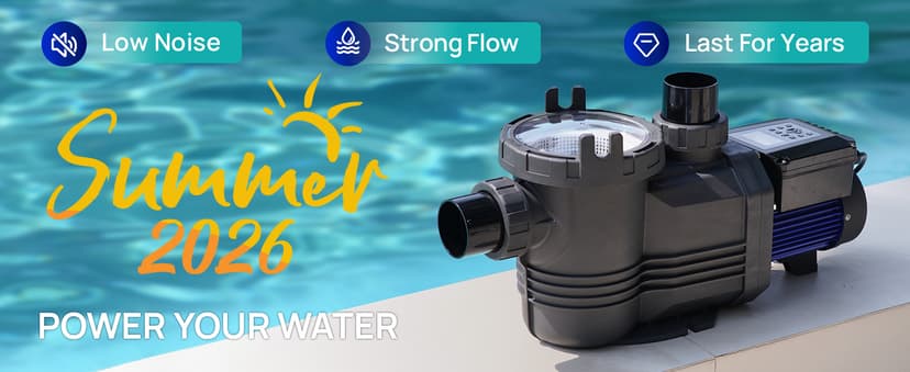 Aquastrong Variable Speed Pool Pump In/Above Pool Pump Energy Efficient High Flow Powerful Self Primming Swimming Pool Pumps with Filter Basket,Black