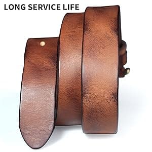 wolksprong Thicken Full Grain Leather Mens Belt Heavy Duty Mens Work Belt Mens Belt High Hardness Buckle Packed In Gift Box