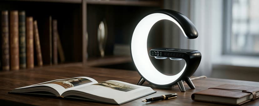 Smart LED Table Lamp for Bedroom with Wireless Charging Bluetooth Speaker, App Controlled Night Light for Kids, Christmas Birthday Gifts for Teens Adults Desk Office Bedroom Decor (Black B0GTYVCXBM
