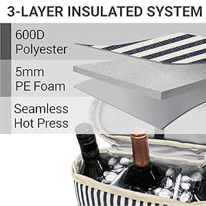 opux 3 Bottle Wine Carrier Tote, Insulated Leakproof Wine Cooler Bag, Wine Travel Bag Tote for Picnic BYOB Beach, Portable Wine Bottle Carrying Case, Gift for Wine Lover Women Men Christmas, Brown