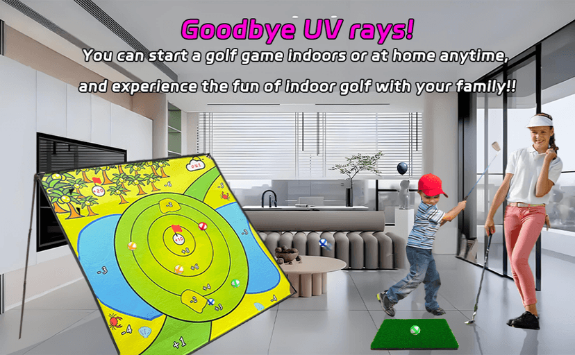 Battle Golf Chipping Game,Upgrade 80”x80” Large Chipping Mat,Play Outdoor Sticky Golf for Adults,Unique Multiplayer Indoor Outdoor Friends Family Yard Target Game