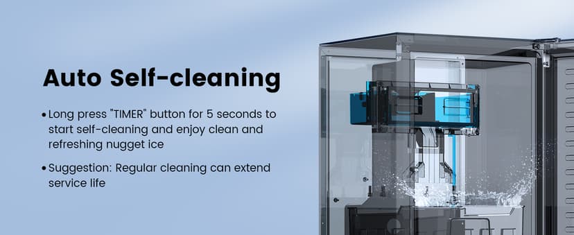 Undercounter Nugget Ice Maker,Commercial Nugget Ice Machine,66 lbs/Day,Built-in or Freestanding with Self-Cleaning,24-Hour Timer,Stainless Steel Ice Maker for Bars, Cafes, Businesses
