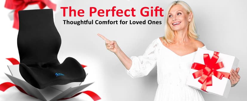 Ergonomic Memory Foam Seat Cushion for Office Chair, Car Seat, Dining, Gaming Chair & Wheelchair, Full Back & Lumbar Support Pillow One Piece, Back Pain Relief, Coccyx, Tailbone & Sciatica Pain Relief