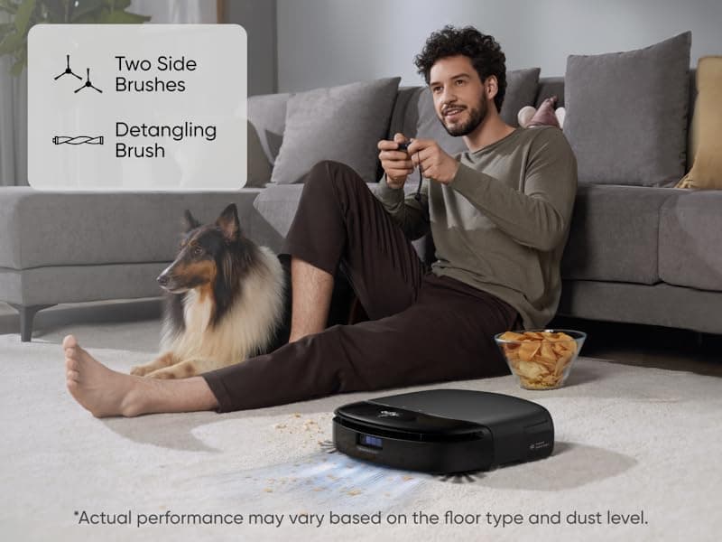 eufy Robot Vacuum Omni S1 Pro, HydroJet System with Roller Mop, Robot Vacuum and Mop Combos, Eco-Clean Ozone, Incrediable Suction, Obstacle Avoidance, Auto Mop Washing & Drying, Self-Emptying