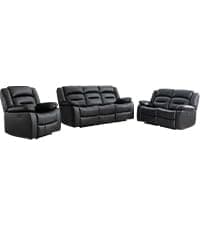 EBELLO Faux Leather Recliner Sofa Furniture Set for Living Room, Recliner Chair, Manual Loveseat, 3 Seat Recliniing Sofa Couch Set for Meeting Room, Brown