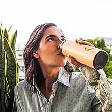 LeafLife Premium Bamboo Tea Bottle for Loose Tea - Tea Infuser Bottle - Tea Gifts - Insulated Water Bottle/Coffee Tumbler/Tea - Tea Gift Set, Tea Accessories - Tea Tumbler 17oz