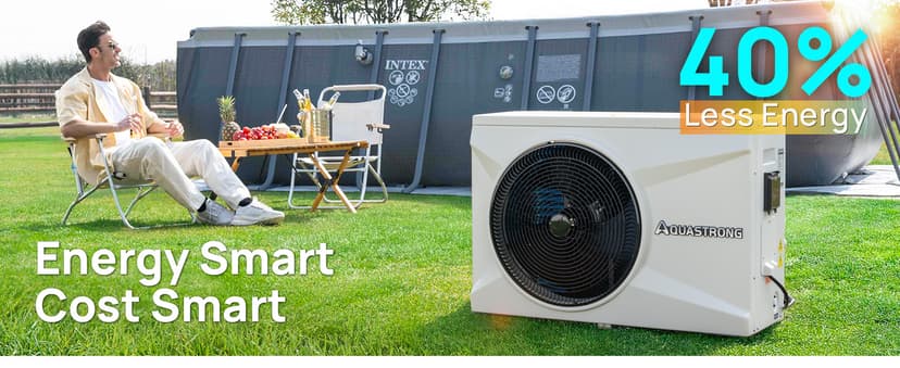 AQUASTRONG Inverter Swimming Pool Heat Pump,Pool Heater for Above Ground and Inground Pool Heating and Cooling Pool Heater, Smart WiFi Control Pools Up to, 7000 Gallons