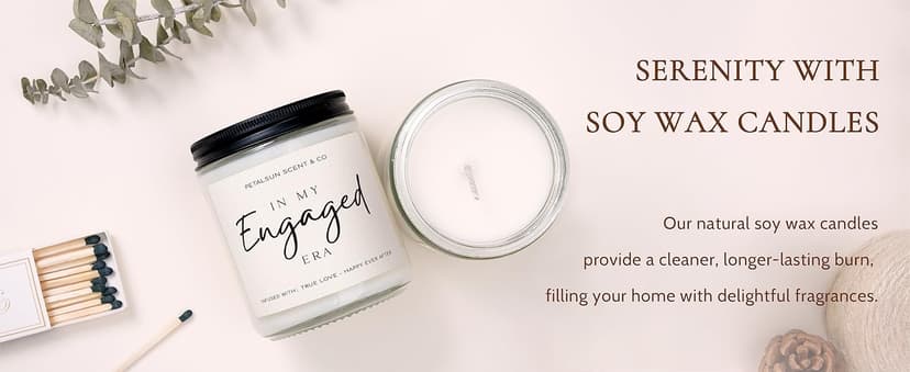 Engagement Gifts for Couples – Lavender Scented Candle for Relaxation & Stress Relief (7oz) – Just Engaged Gifts for Her, Bride to Be, Fiance, Engagement Party Decorations, Handmade