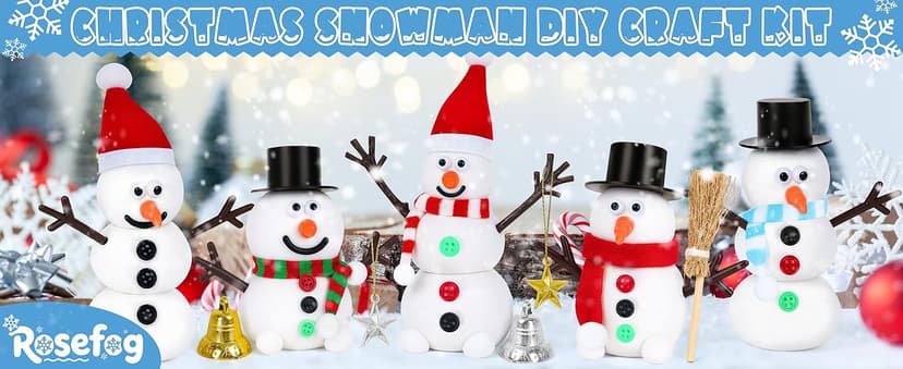 4 Pack Christmas Crafts, Air Dry Clay Snowman Craft, Do You Want to Build a Snowman Christmas Stocking Stuffers for Kids, Toddler Crafts Supplies for Christmas Winter Event Game Toys Xmas Present