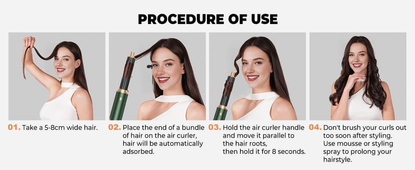 5 in 1 Blow Dryer Brush, Upgrade Hair Dryer Brush Set Negative Ion Air Styler Curling Wrap Air Curler, Hot Air Brush Curling Iron Hair Styling Tools As A Gift for Straight/Curl/Dry/Smooth