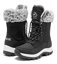 EARLDE Women's Snow Boots Waterproof Winter Boots Mid-Calf Outdoor Lightweight Warm Faux Fur Lined with Non-slip Sole