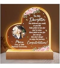Hyturtle Personalized Graduation Night Light - Custom Photo Light Up Acrylic Plaque Lamp for Women - Inspirational Senior 2026 Graduation Gifts Her Him - College Grad Gifts - Graduation Gifts B0F291WN3G
