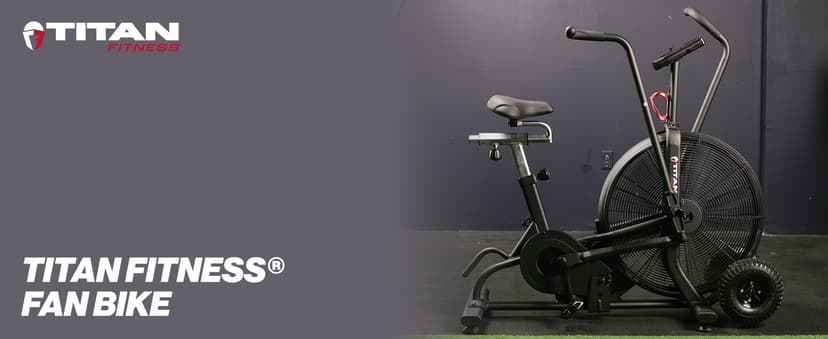 Titan Fitness Fan Bike, Indoor/Outdoor Cycling Exercise Bike with LCD Screen, Stationary Bike for Home Gym, Exercise and Cardio Workout Equipment, Black, 111 LB