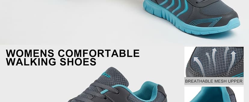 DUOYANGJIASHA Womens Sneakers Walking Shoes Comfortable Non Slip Tennis Shoes Breathable Lightweight Footwear for Casual Work