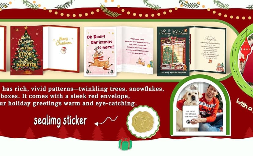 Funny Boss Christmas Card, Boss Christmas Gifts with Premium Envelope, 8x5.3 Inches