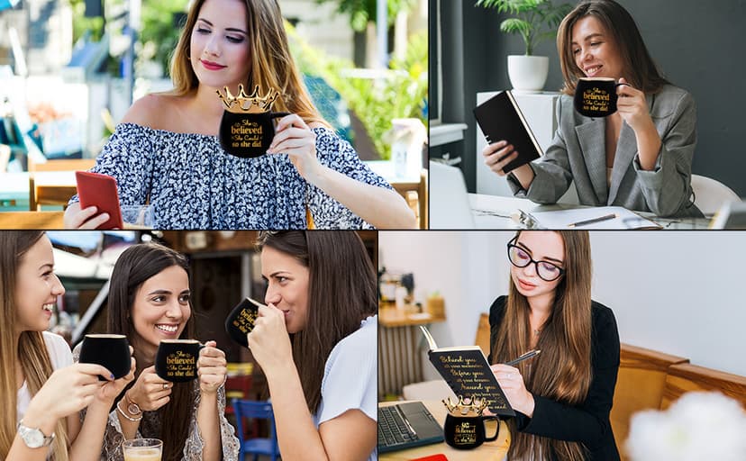 Graduation Gifts for Her, Congratulations Gifts for Women, High School Nurse College Graduation Gift Class of 2025 Friends Sisters, She Believed She Could So She Did Crown Cup Coffee Mug Inspirational
