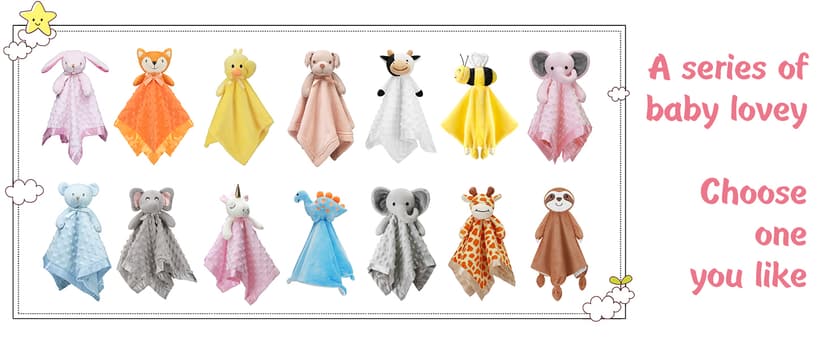 Pro Goleem Loveys for Babies Bunny Security Blanket Baby Girl Gifts Newborn Soft Pink Lovie for Infant and Toddler Snuggle Toy Stuffed Animal, Pink 16 Inch