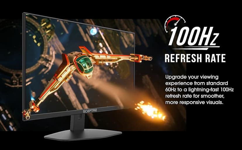 New! Sceptre 27-inch Gaming Monitor 100Hz 1ms DisplayPort HDMI x2 100% sRGB AMD FreeSync Build-in Speakers, Eye Care Frameless Machine Black 2025 (E275W-FW100T Series)
