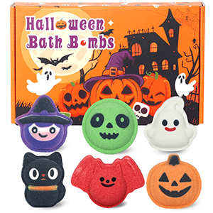 Halloween Bath Bombs for Kids & Women, Handmade Spooky Bath Bomb Set of 6 Fun Shapes – Perfect Gifts for Kids, Skin Care Bathbombs for Girls’ Spooky Celebration
