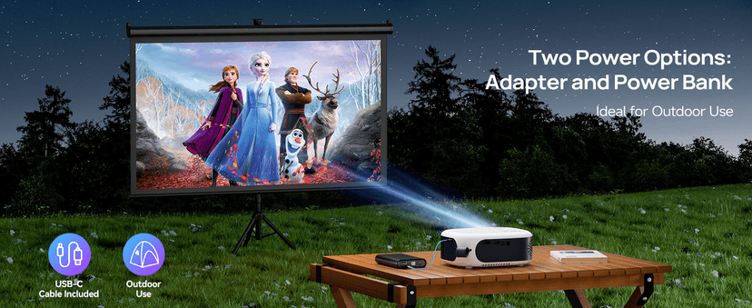 Projector with WiFi and Bluetooth, 1080P Full HD Portable Projector, 4K Supported Outdoor Projector, Lag-free 5G WIFI 6, Compatible with iPhone, Android, PC, TV Stick, PS5, Xbox