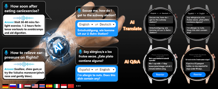 PUBU Smart Watch for Men, Built-in GPS with Map(Answer/Make Call/Text), AI Smartwatch for Android Phones/iPhone, 100+ Sport Mode Fitness Tracker with Health/Sleep Monitor, Compass/Barometer(2 Bands)