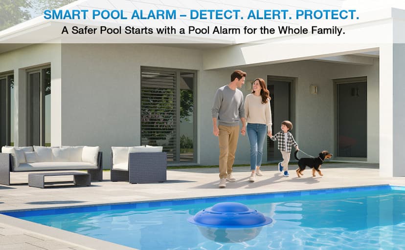 Pool Alarm for Inground & Above Ground Pools, Floating Pool Safety Alarm with Loud Alert, Adjustable Sensitivity, Easy Setup Protection for Kids and Pets, Pool Security System, Navy