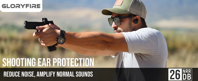 GLORYFIRE Shooting Ear Protection Ear Plugs for Shooting Range Hearing Protection 26dB Noise Reduction