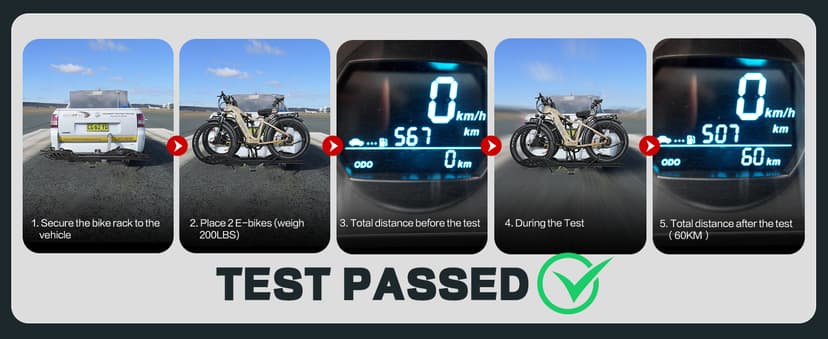 Bike Rack for Car Hitch Mount - Young Electric 2 Ebike Rack Heavy Duty Platform Carrier 200lb Capacity, Smart Tilting & One Hand Folding Bicycle Racks for SUV, Minivan, RV, Fits 5-Inch Fat Tires