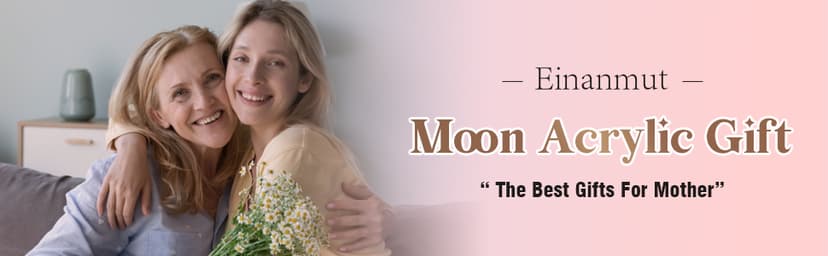 Gifts for Mom, Mom Christmas Gifts from Daughter Son, Christmas Gifts for Mom - Thanksgiving Presents for Mom - Acrylic Moon Shaped Decorative Plaque Gifts.