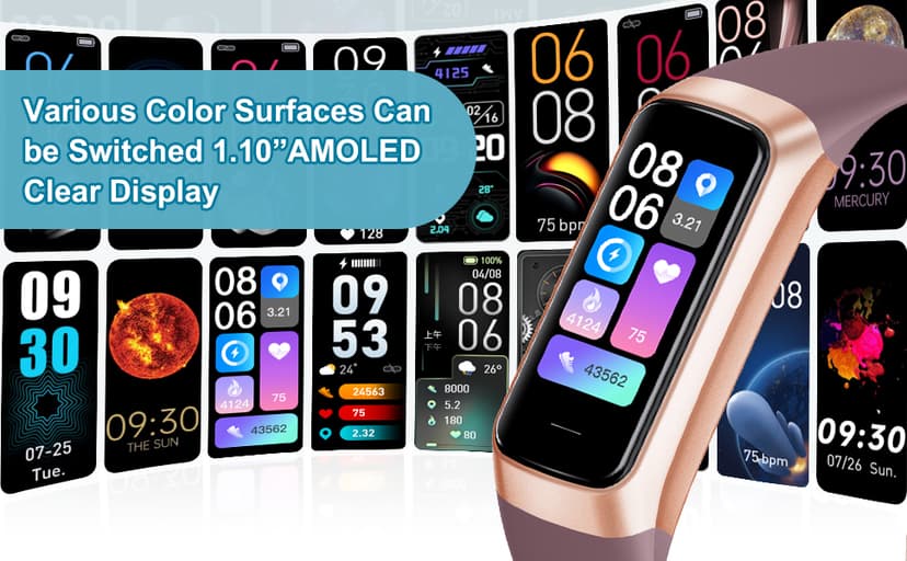 Zeacool Fitness Tracker with 24/7 Heart Rate, Blood Oxygen Blood Pressure Sleep Monitor, Activity Trackers 5 ATM Waterproof,Step Calorie Counter Pedometer Health Smart Watch for Women Men Bordeaux